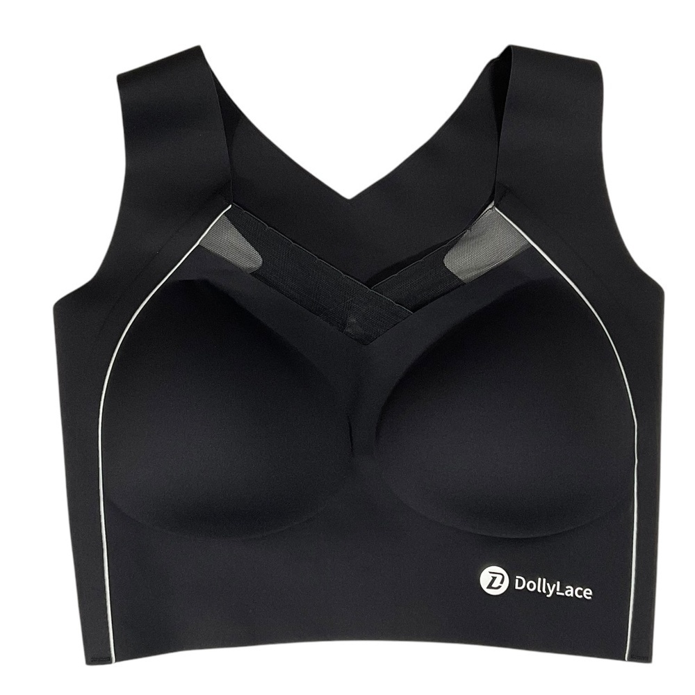 Dollylace Push-Up Full Cup Bra Without Wire, Elastic Shoulder Straps black Small